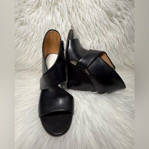 Maison Margiela black leather wedge sandals, model number 38WP0342 Sz 36.5